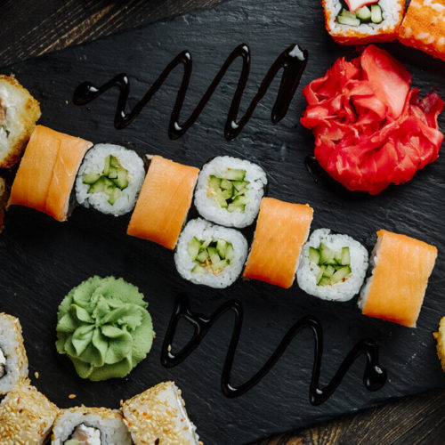 Salmon Sushi Rice & Wasabi