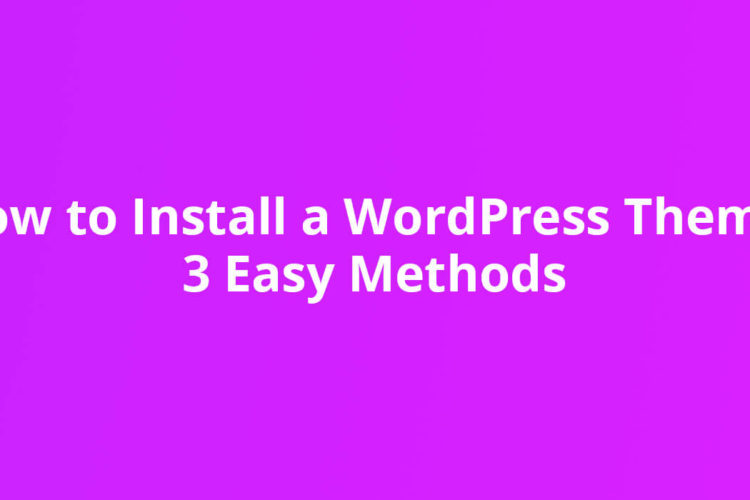 How to Install a WordPress Theme: 3 Easy Methods