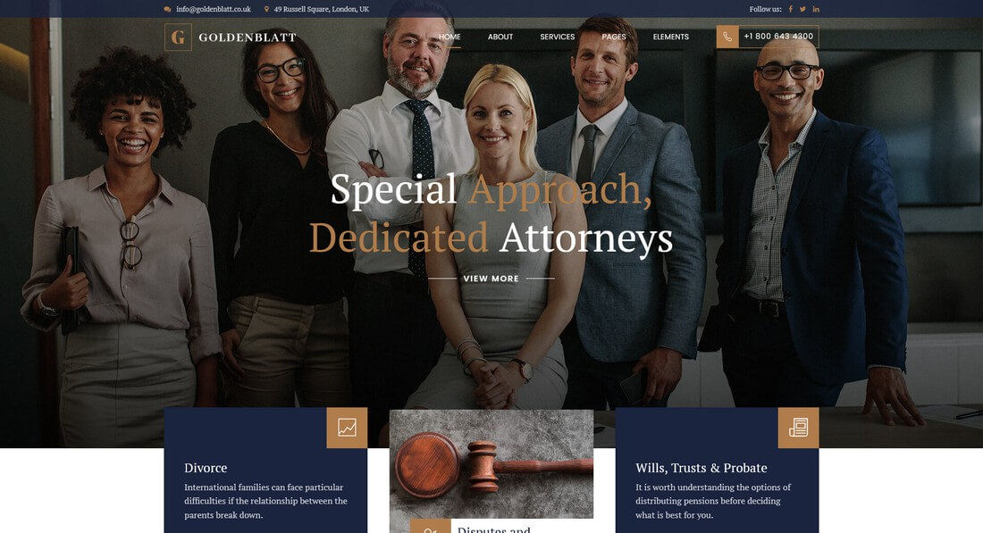 Goldenblatt law office WordPress theme