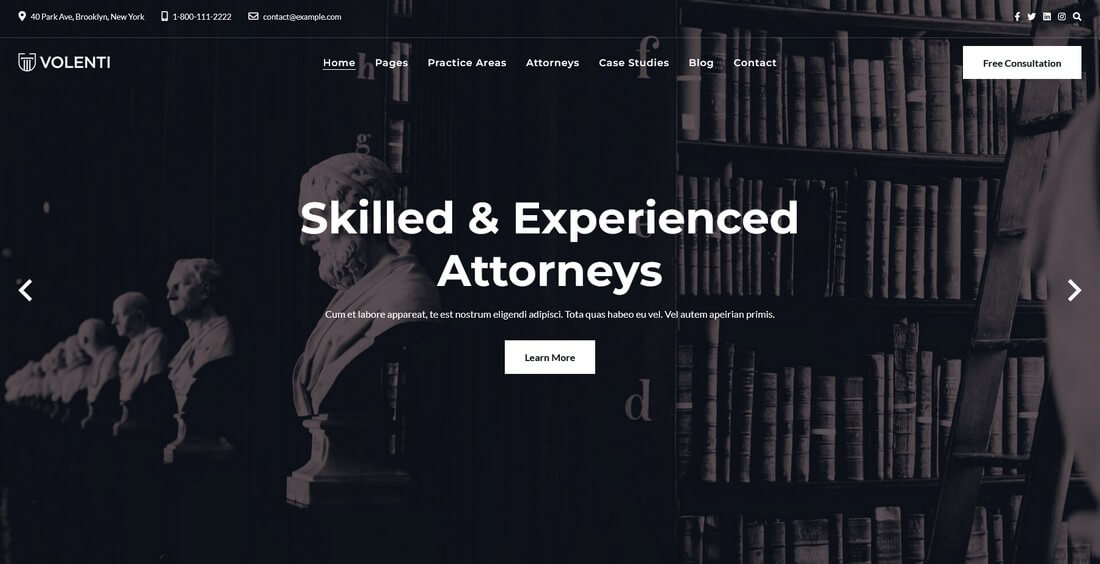 Volenti attorney WordPress theme