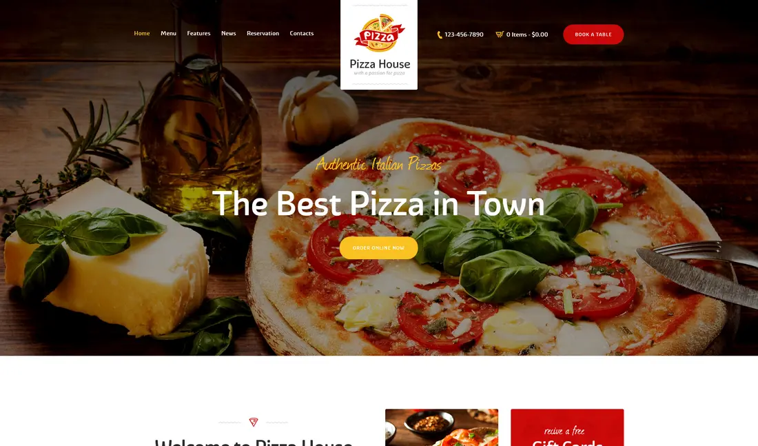 Pizza Restaurant WordPress theme - Pizza House