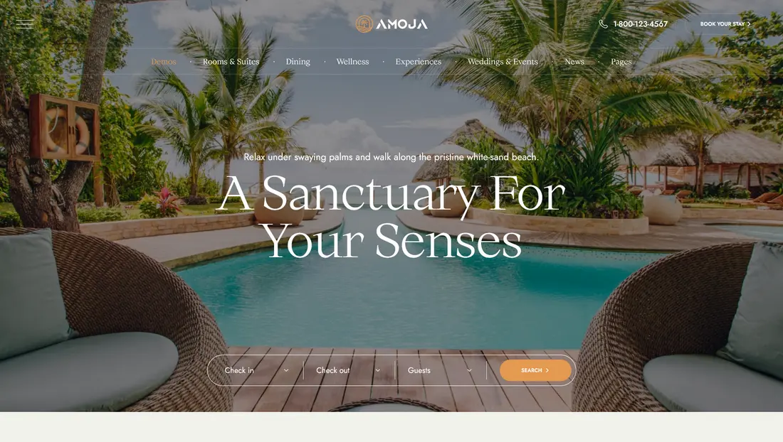 Amoja Resort WordPress theme