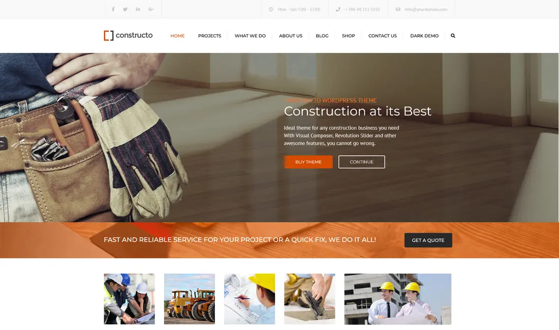 Constructo construction WordPress theme
