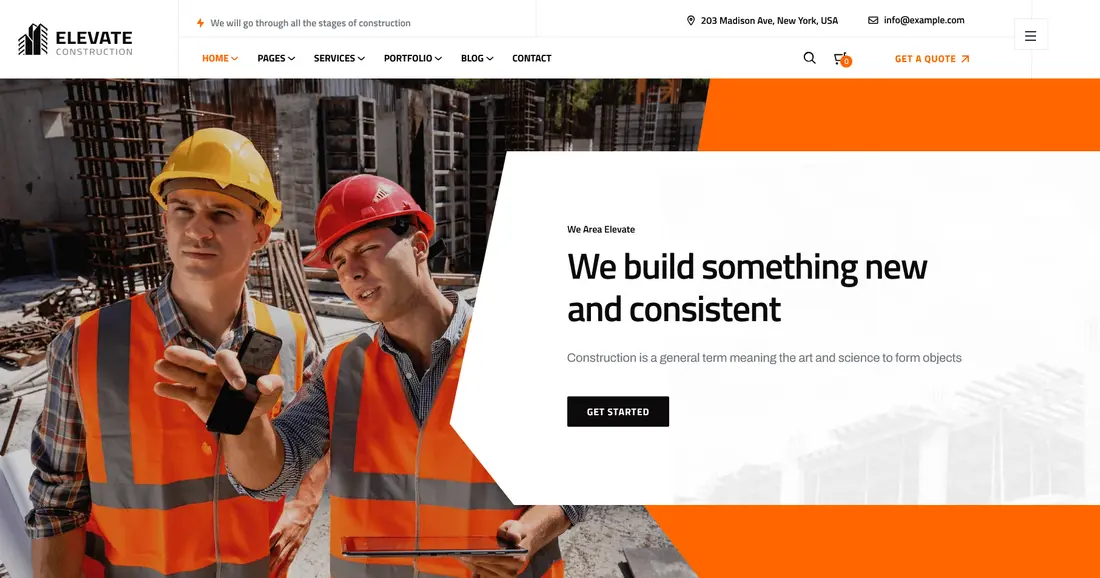Elevate construction company WordPress theme