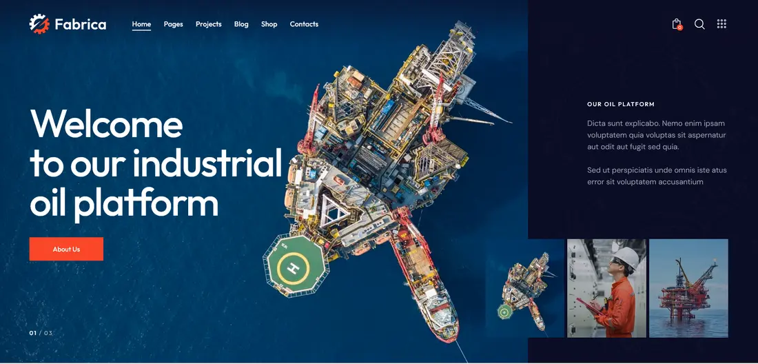 Fabrica construction company WordPress theme