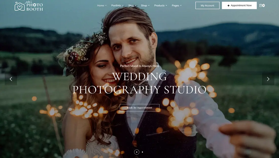 Photobooth Wedding Photography theme