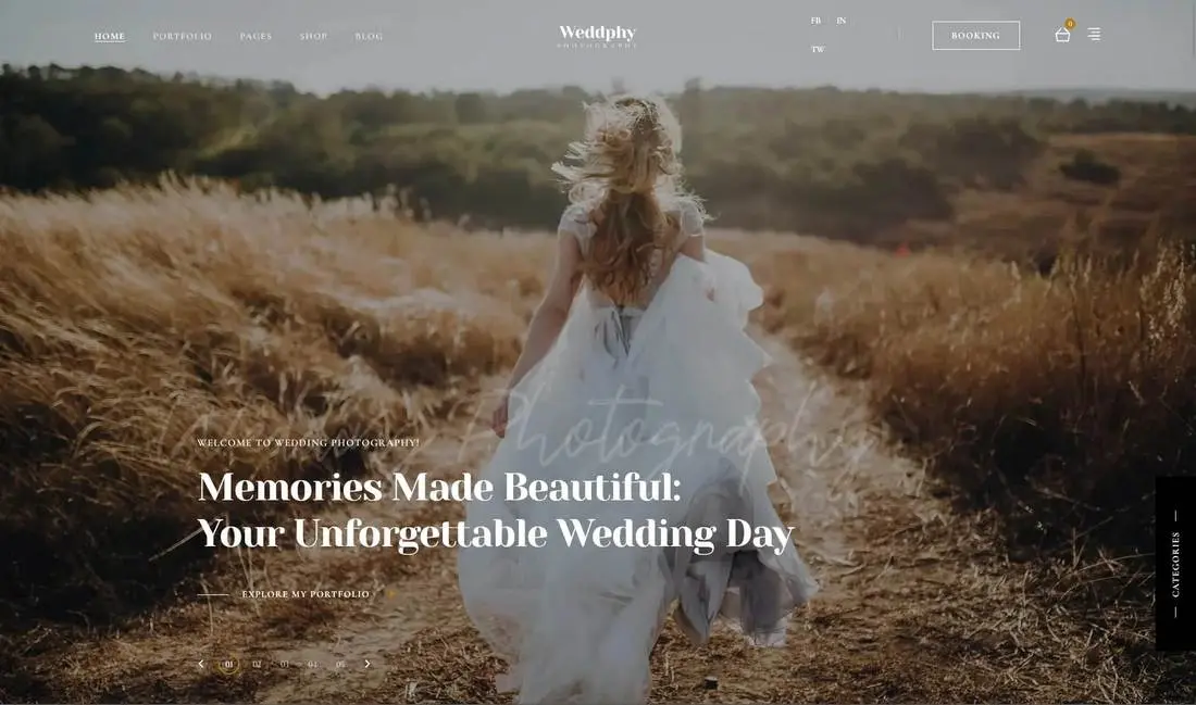 Weddphy Wedding Photography theme