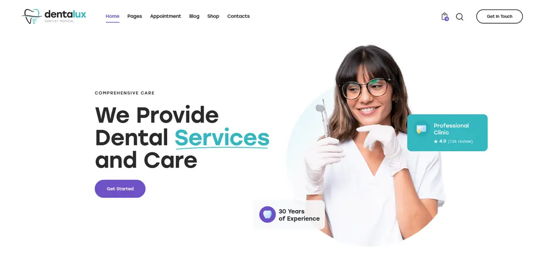 Dentalux Dentist WordPress theme