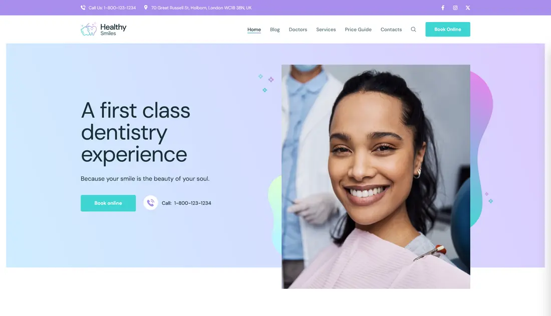 Healthy Smiles Dentist WordPress theme
