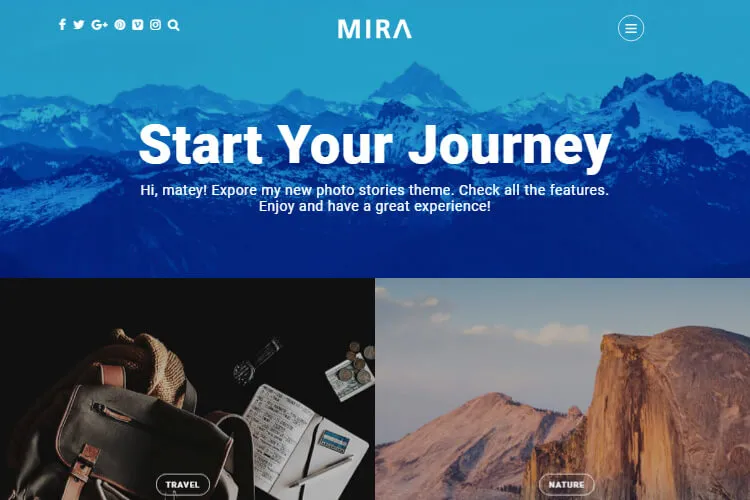 Mira photo stories theme