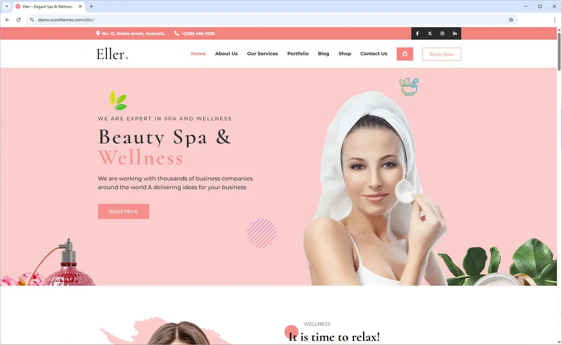 Eller - Elegant Spa & Wellness WordPress Theme