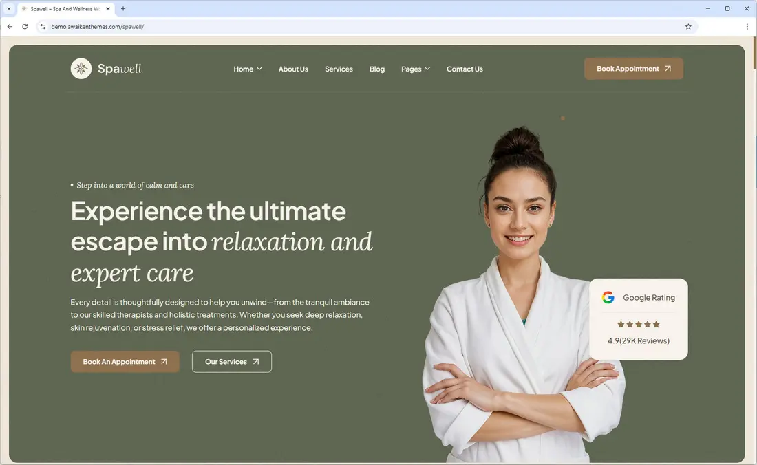 Spawell – Spa & Wellness Center WordPress Theme