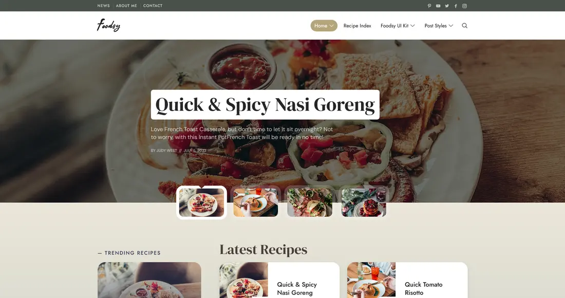 WordPress Food Blog Theme Foodsy