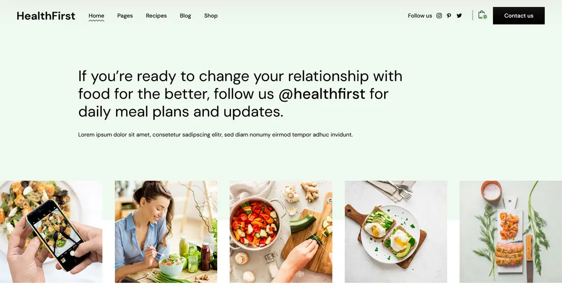 WordPress Food Blog Theme HealthFirst