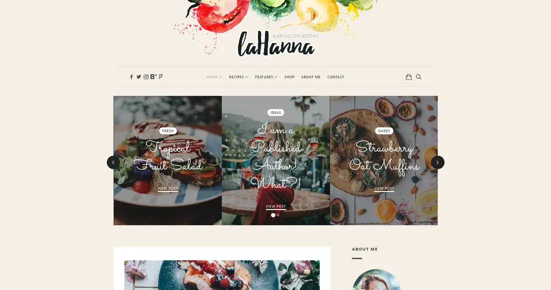 WordPress Food Blog Theme Lahanna