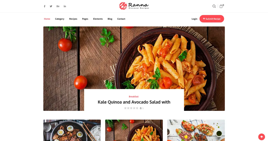 WordPress Food Blog Theme Ranna